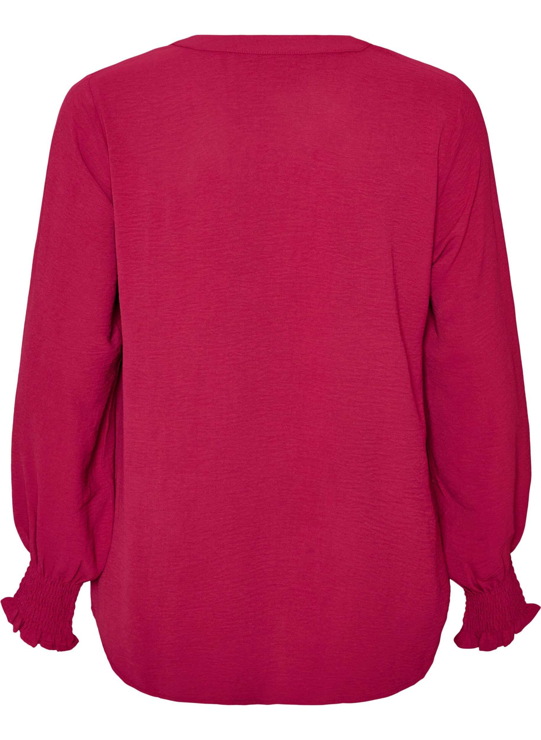 ZizziPusero smock-kalvosimilla ja v-p&auml;&auml;ntiell&auml;, Punainen, Packshot image number 1