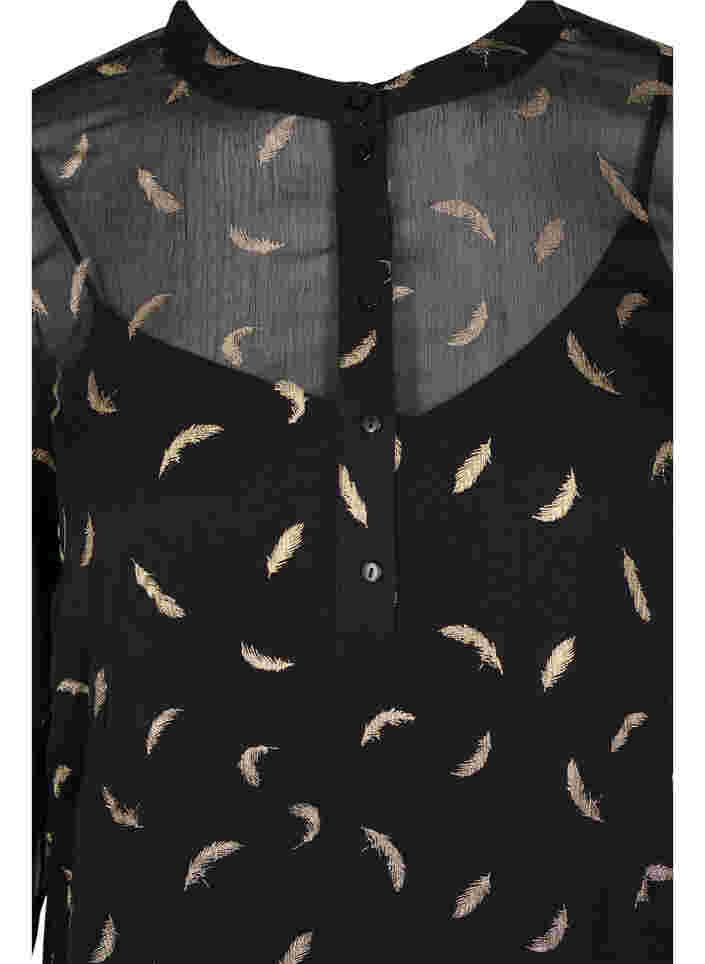 A-mallinen mekko rypytyksellä, Black, Packshot image number 2