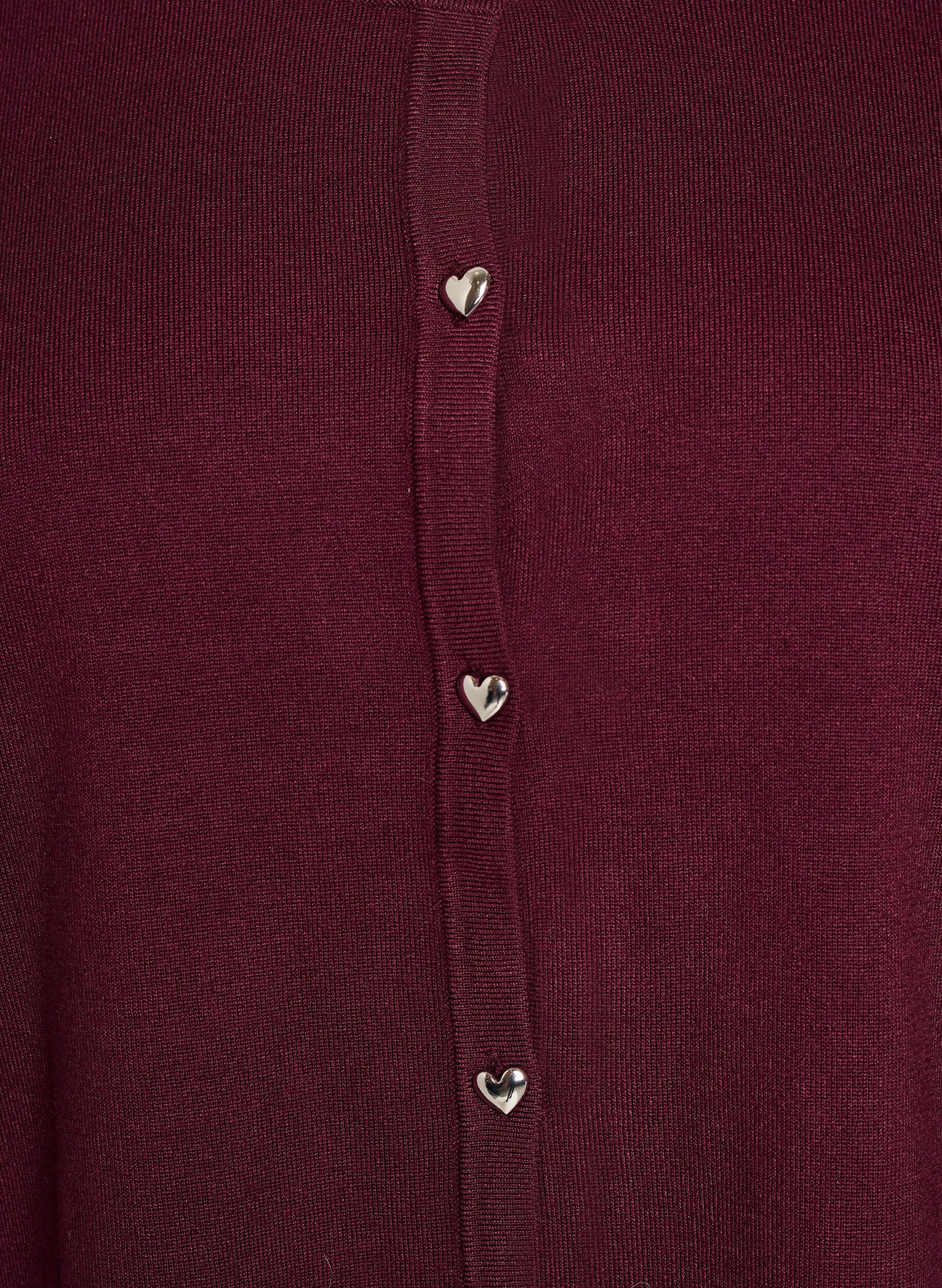 ZizziNeulecardigan syd&auml;nnapeilla ja lyhyill&auml; hihoilla, Punainen, Packshot image number 2