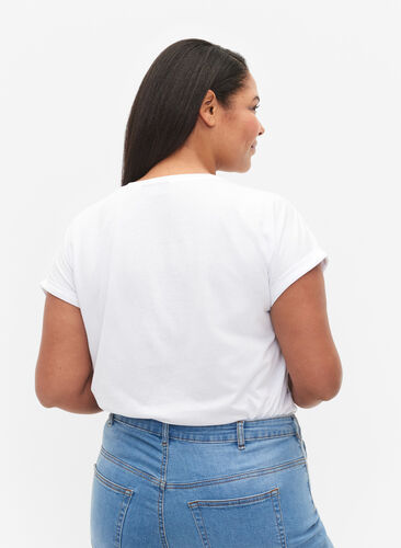 Lyhythihainen t-paita puuvillasekoitteesta, Bright White, Model image number 1