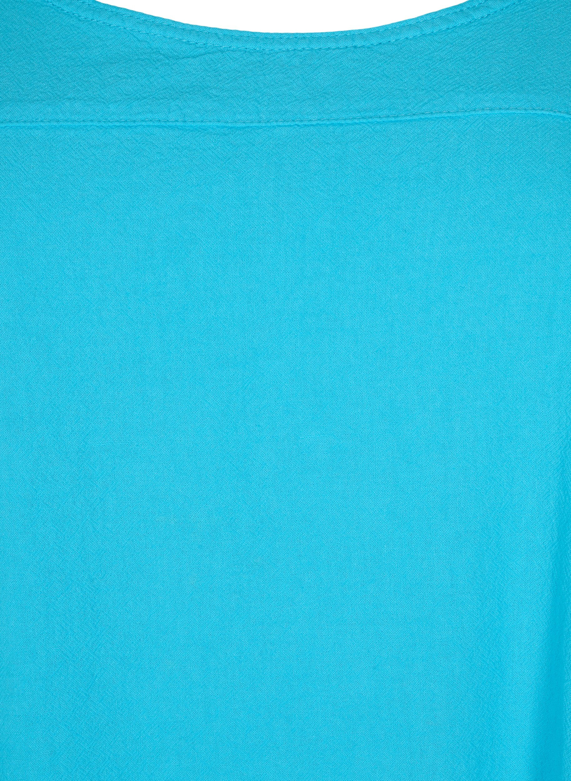 Zizzi Lyhythihainen puuvillamekko, Sininen, Packshot image number 2