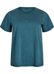 T-paita pestyllä lookilla orgaanista puuvillaa, Sininen
