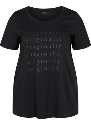 Puuvillainen t-paita painatuksella, Black Originality, Packshot image number 0