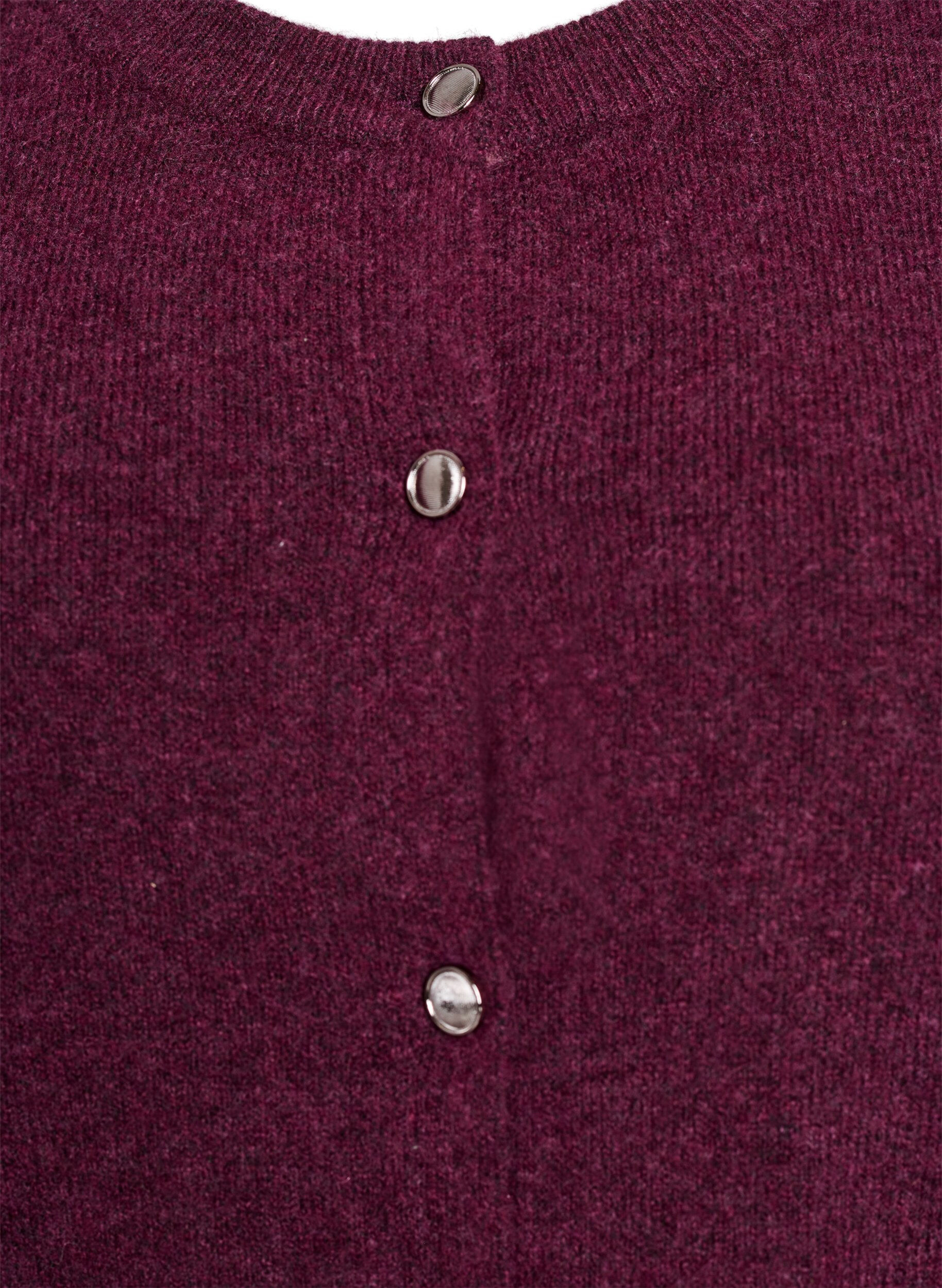 ZizziLyhythihainen neuletakki, Tumma Bordeaux, Packshot image number 2