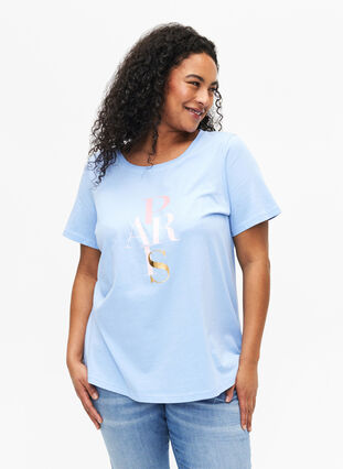 Puuvillainen T-paita tekstipainatuksella, Serenity w. Paris, Model image number 0