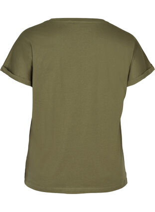 Lyhythihainen puuvillainen t-paita printillä, Ivy green w. Love, Packshot image number 1