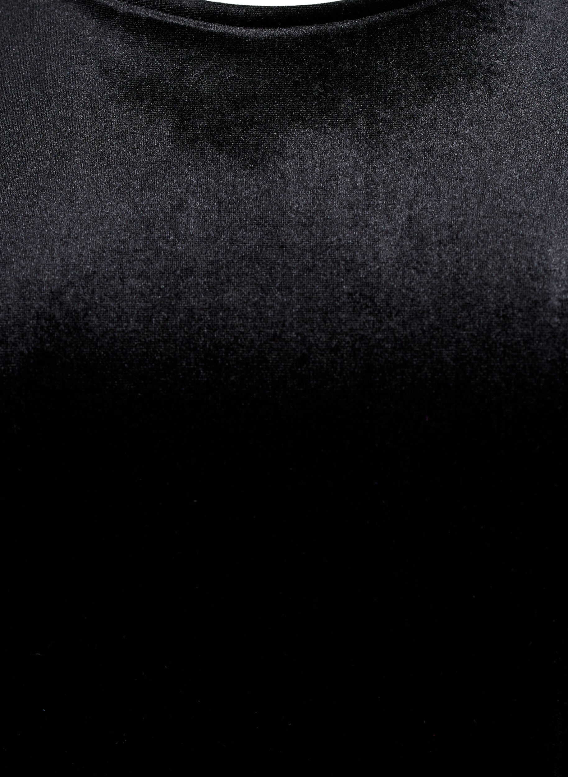 Zizzi Lyhythihainen velourpaita, Musta, Packshot image number 2