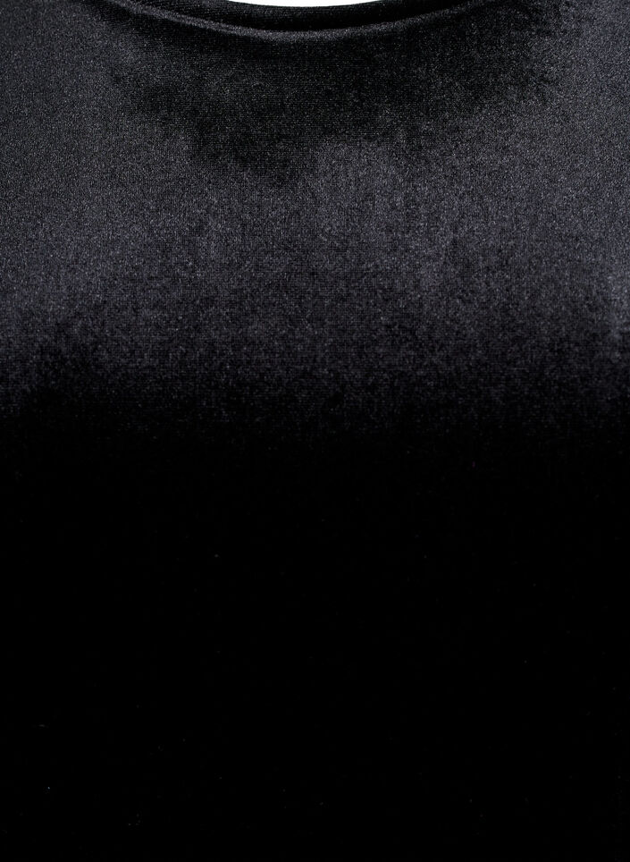 Lyhythihainen velourpaita, Musta, Packshot image number 2