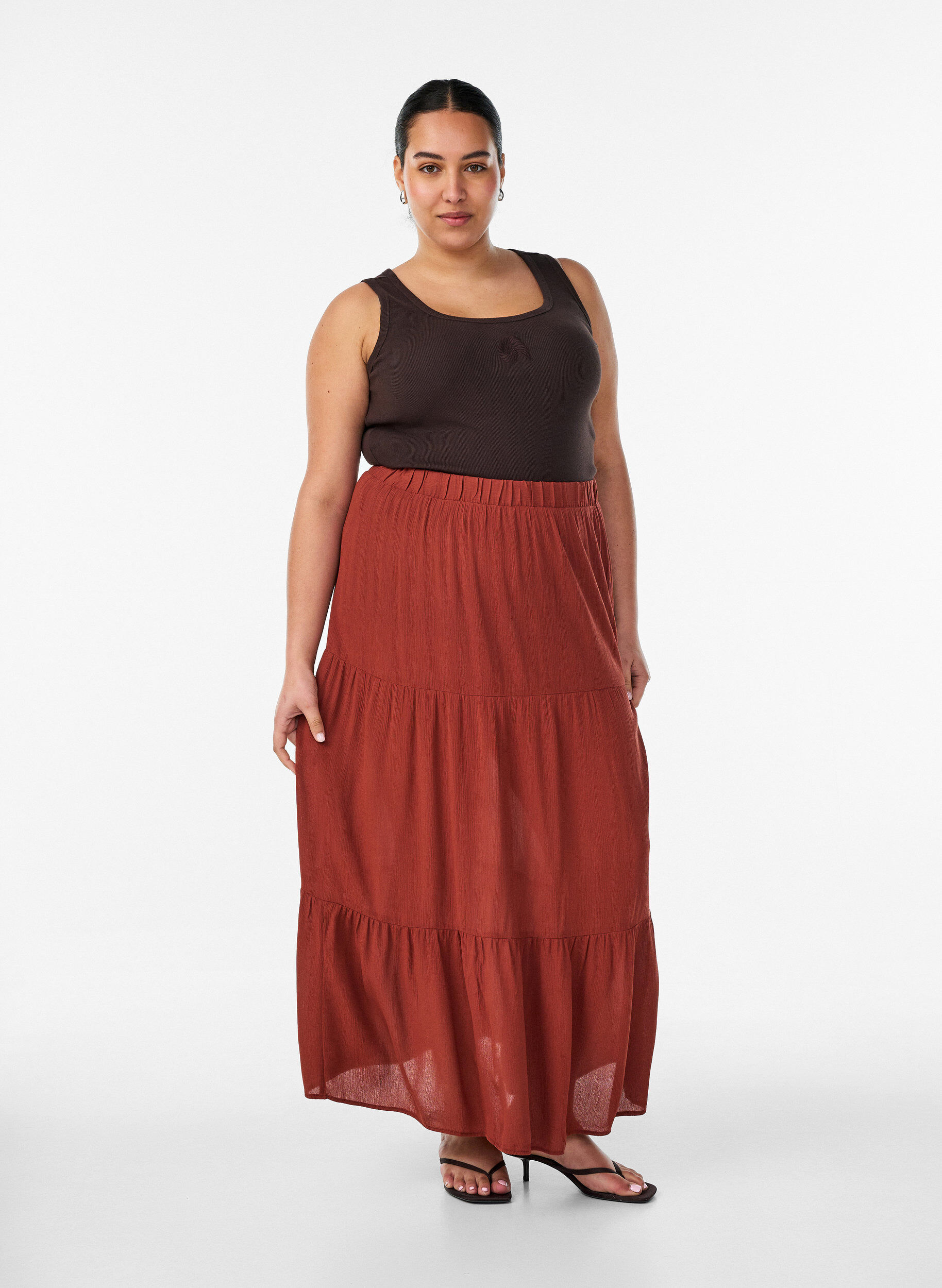 ZizziTyk&ouml;istuva kuvioitu yl&auml;osa, Ruskea, Model image number 1