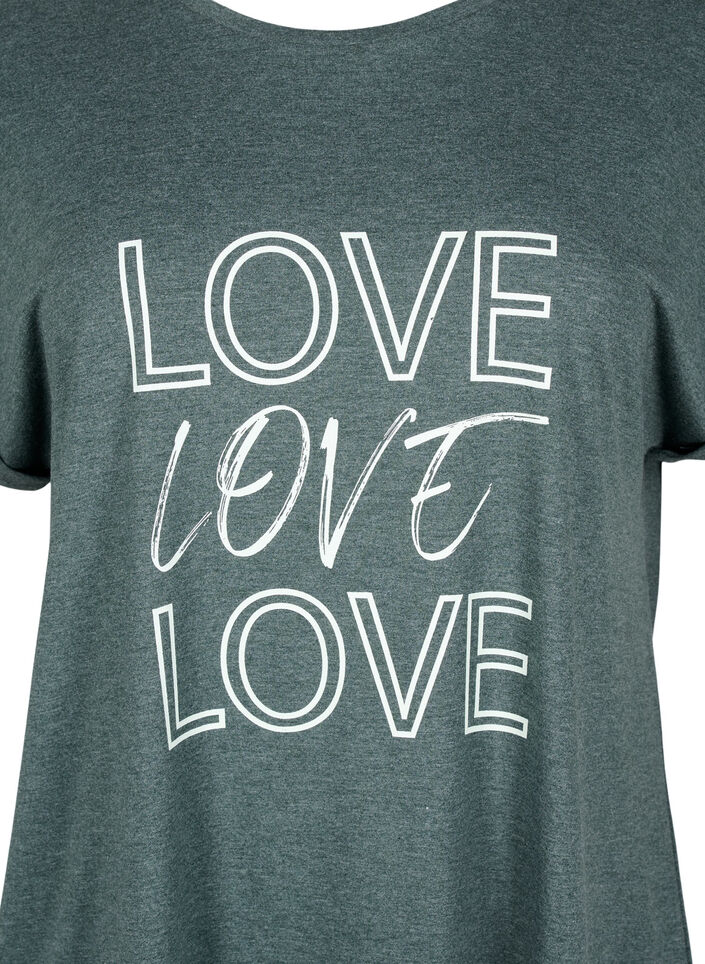 Lyhythihainen yöpaita tekstipainatuksella, , Packshot image number 2