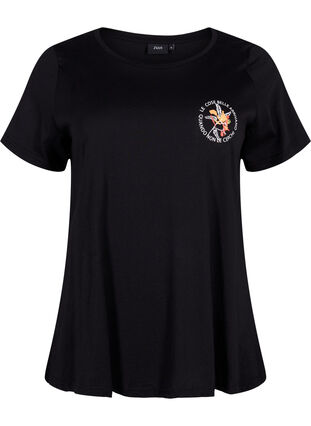 Puuvillainen t-paita painatuksella , Black W. Chest print, Packshot image number 0