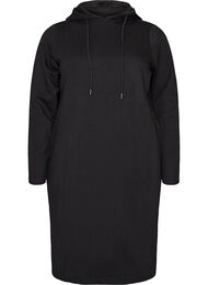 Hupullinen swetarimekko taskuilla, Musta
