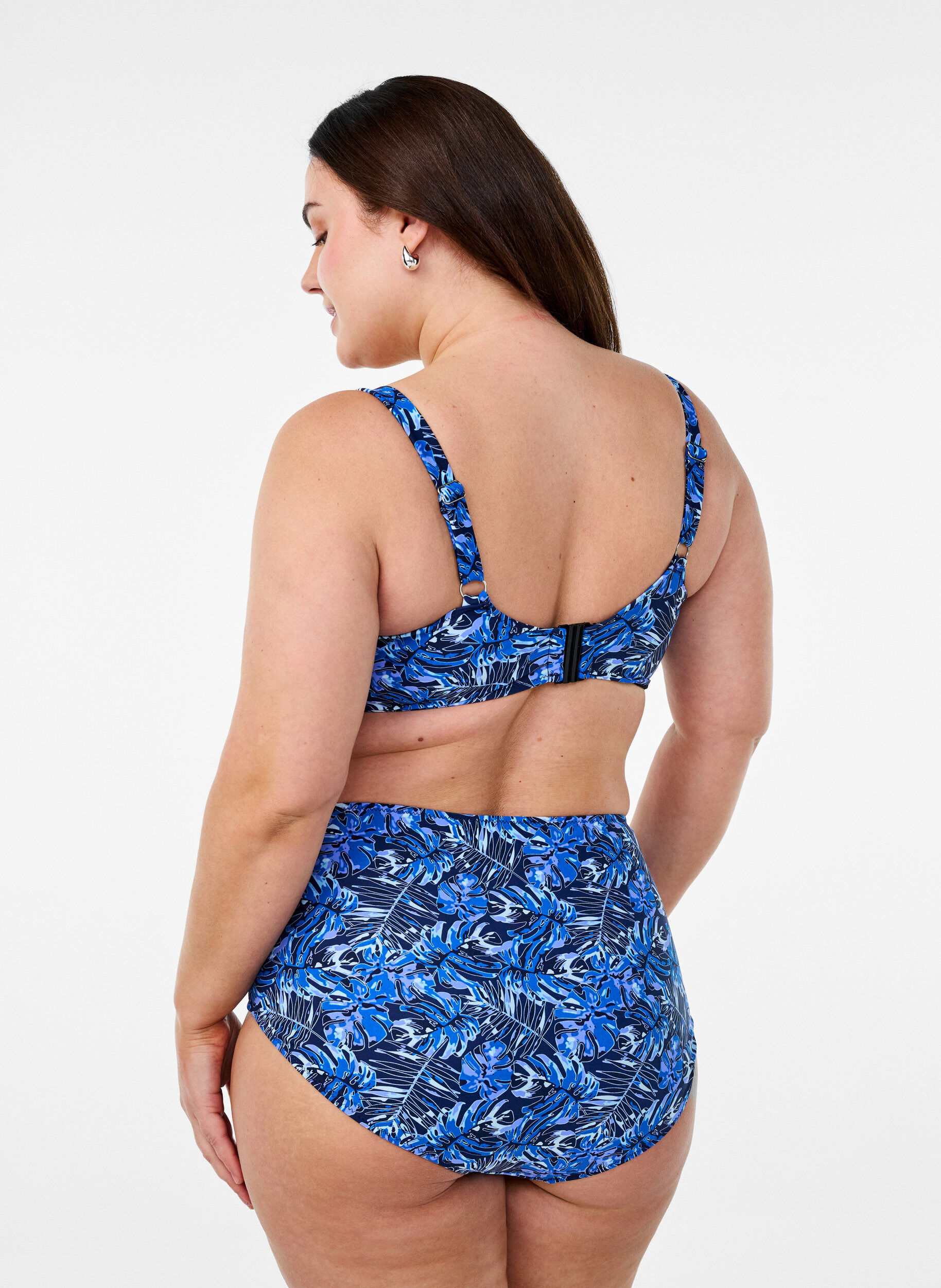 ZizziKaarituelliset bikiniyl&auml;osa kuosilla, Sininen, Model image number 2