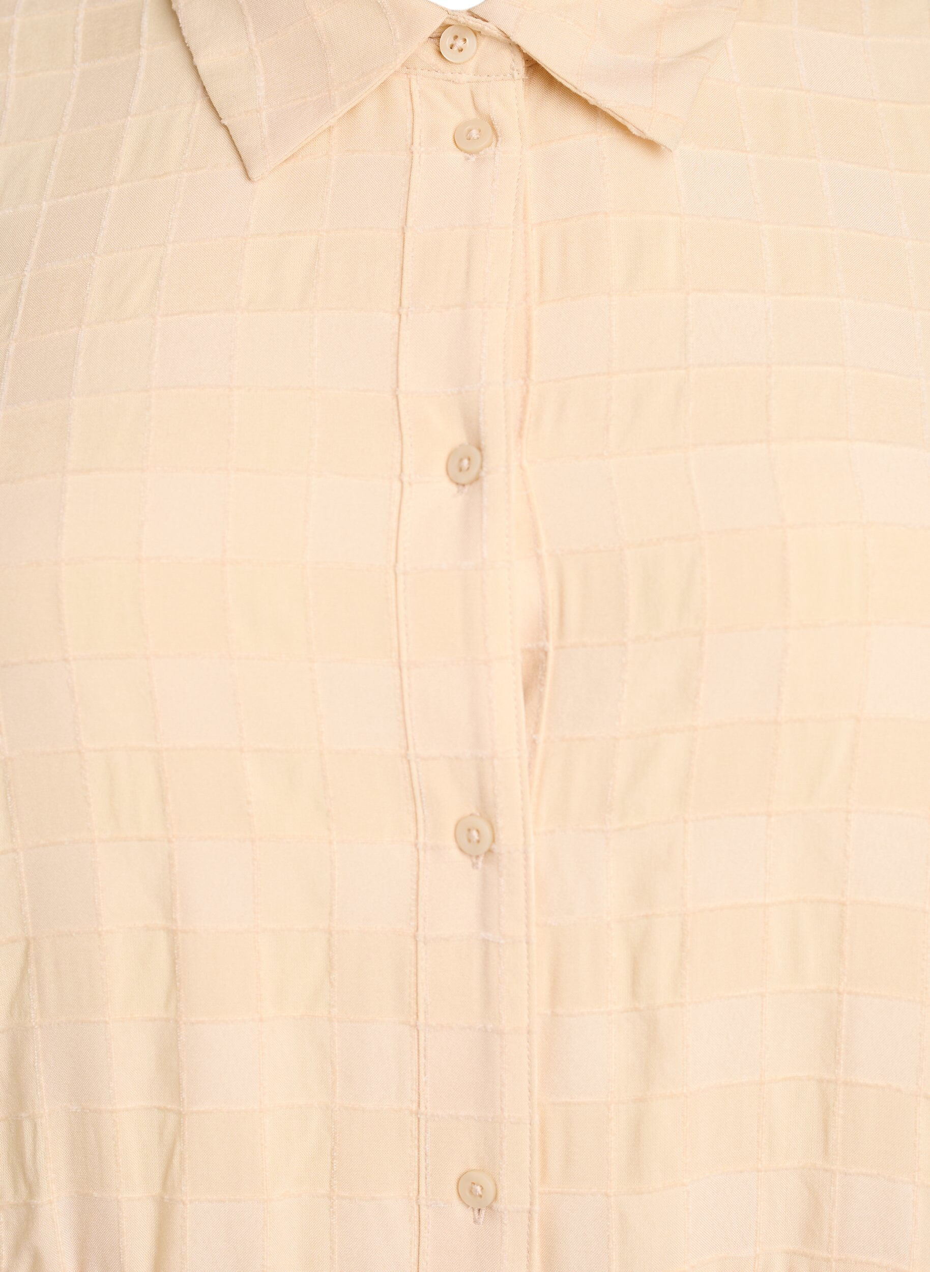 Zizzi Lyhyt paitamekko ruudullisella tekstuurilla ja 1/2-hihoilla, Keltainen, Packshot image number 2