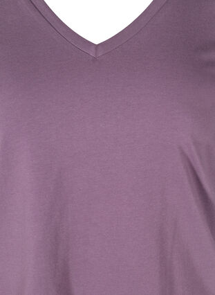 T-paita ekologisesta puuvillasta v-aukolla, Vintage Violet, Packshot image number 2