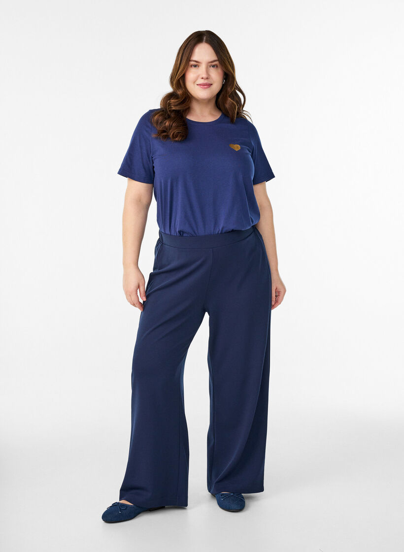 T-paita printill&auml;, Sininen, Model image number 1