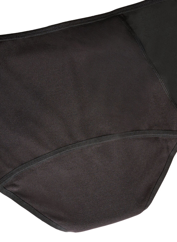 Korkeavy&ouml;t&auml;r&ouml;iset puuvillaiset y&ouml;ajan kuukautisalushousut, Musta, Packshot image number 4