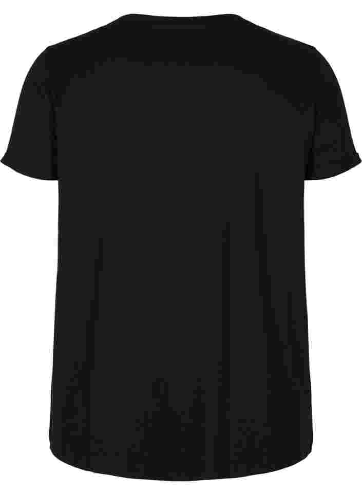 T-paita printillä treeniin , Black Diva Pink, Packshot image number 1