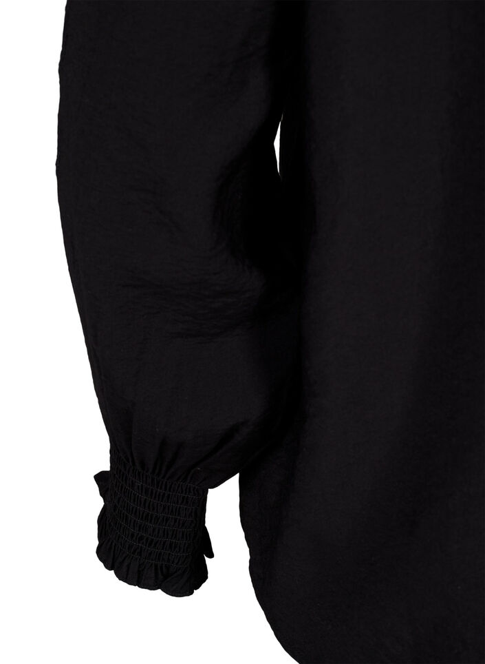 Pusero, jossa on röyhelöitä ja englantilaista kirjailua, Black, Packshot image number 3