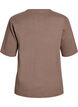 Ribattu jerseypusero, jossa on lyhyet hihat, Ruskea, Packshot image number 1