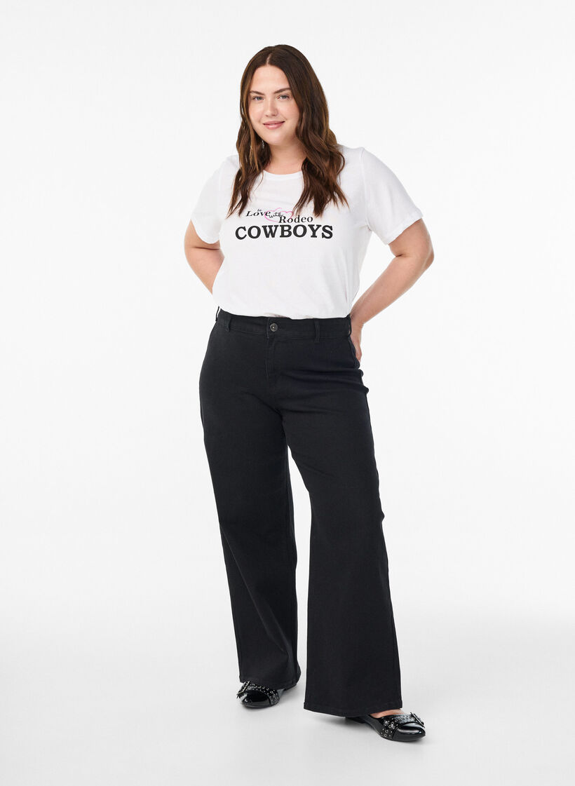 T-paita printill&auml;, Valkoinen, Model image number 1