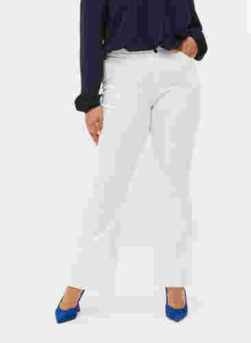 Korkeavyötäröiset Ellen bootcut-farkut, White, Model image number 2