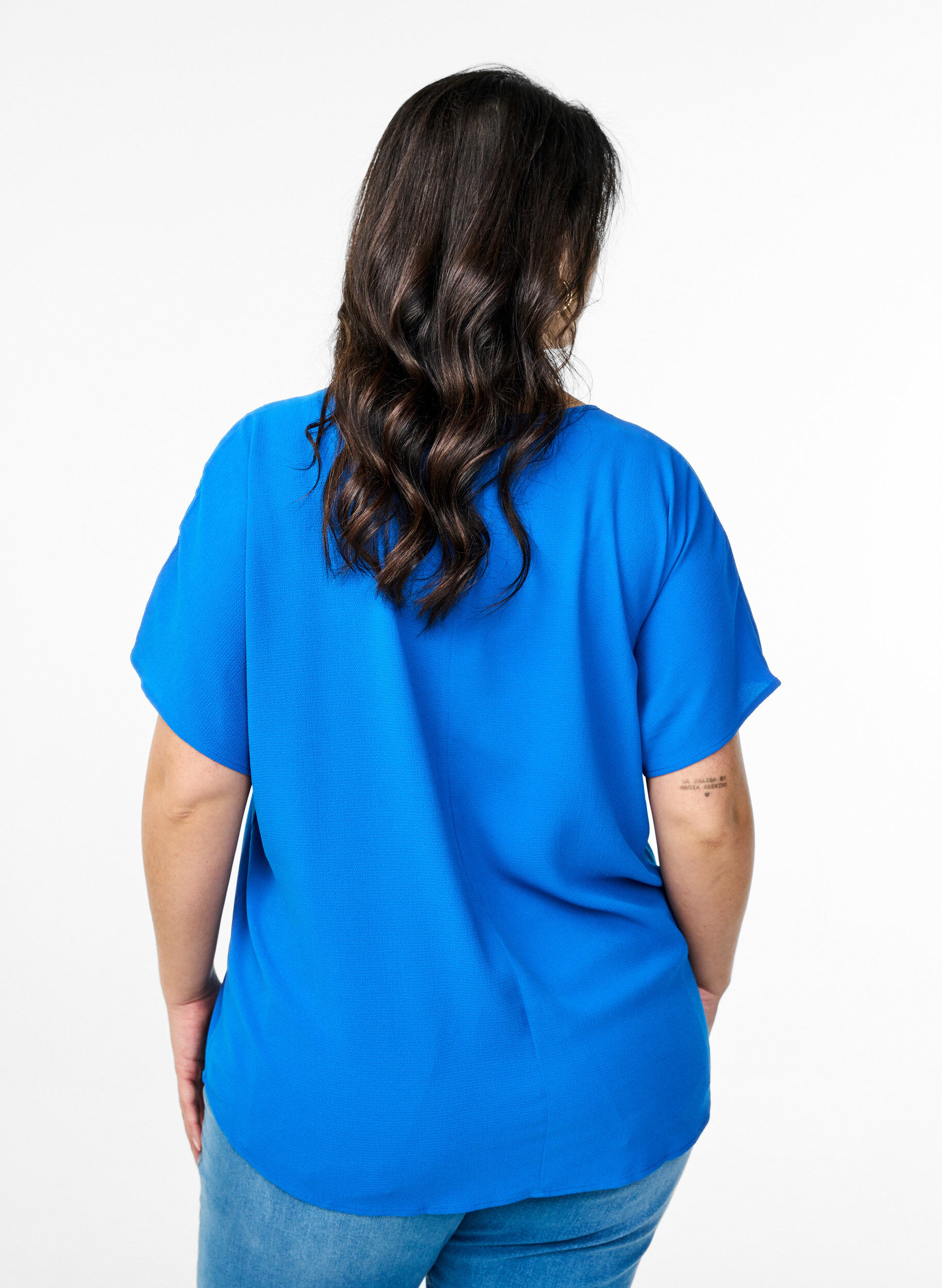 ZizziLyhythihainen pusero py&ouml;re&auml;ll&auml; p&auml;&auml;ntiell&auml;, Sininen, Model image number 2