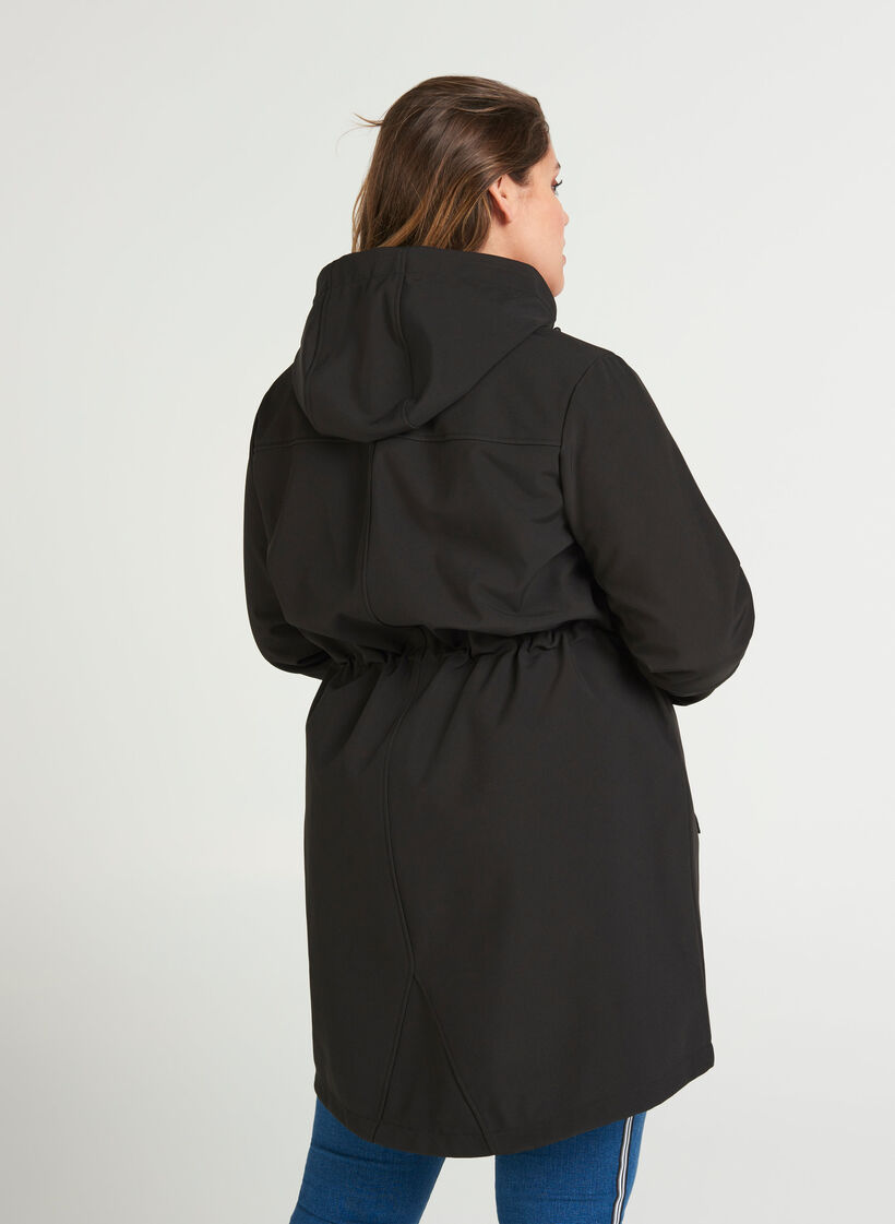 Softshell-takki hupulla, Black solid, Model image number 1