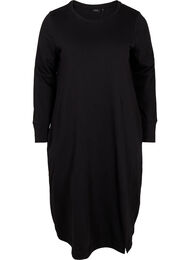 Puuvillainen svetarimekko taskuilla, Musta