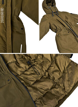 Käytännöllinen talvitakki, jossa huppu ja taskut, Winter Moss, Packshot image number 3