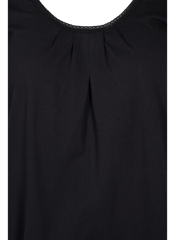 Puuvillainen t-paita lyhyillä hihoilla, Black, Packshot image number 2