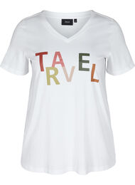 T-paita printillä, Bright White TRAVEL
