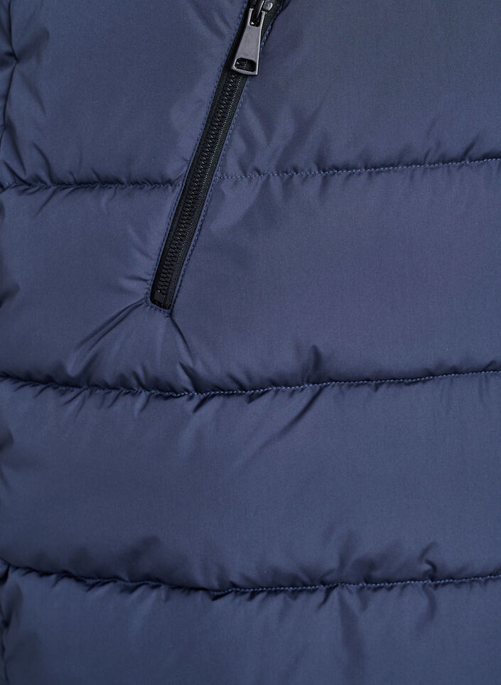 Pitk&auml; liivi hupulla ja taskuilla, Sininen, Packshot image number 3