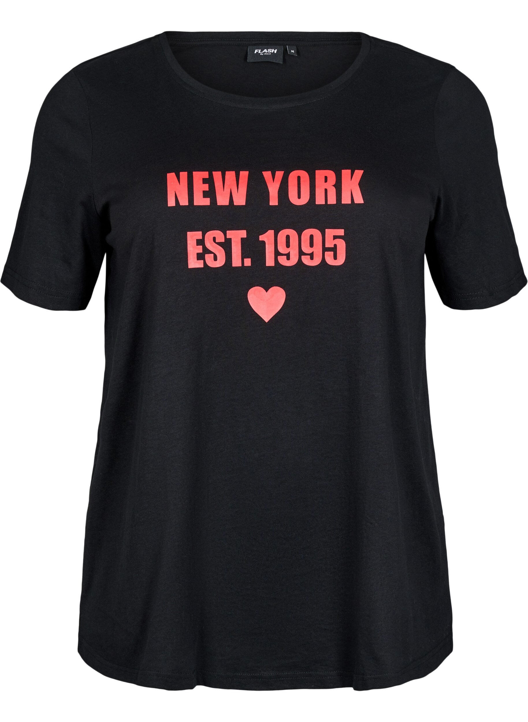 Zizzi FLASH - T-paita motiivilla, Musta, Packshot image number 0