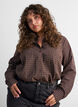 Ruudullinen paita strasseilla, Ruskea, Model image number 0