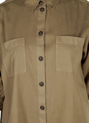 Pitkä  paita rintataskuilla, Kaki Green, Packshot image number 2