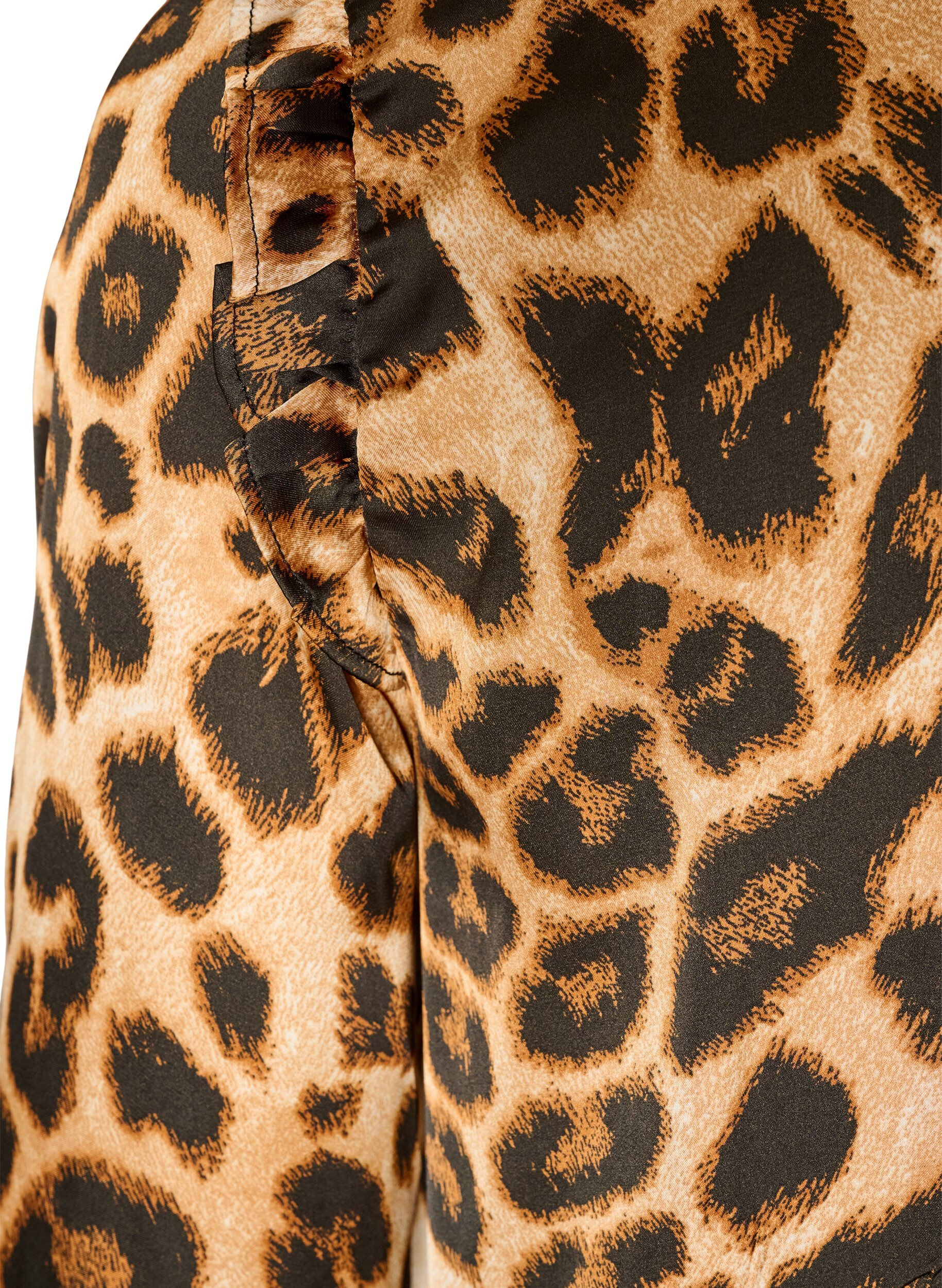 ZizziMekko leopardikuosilla ja r&ouml;yhel&ouml;yksityiskohdilla, Ruskea, Packshot image number 3
