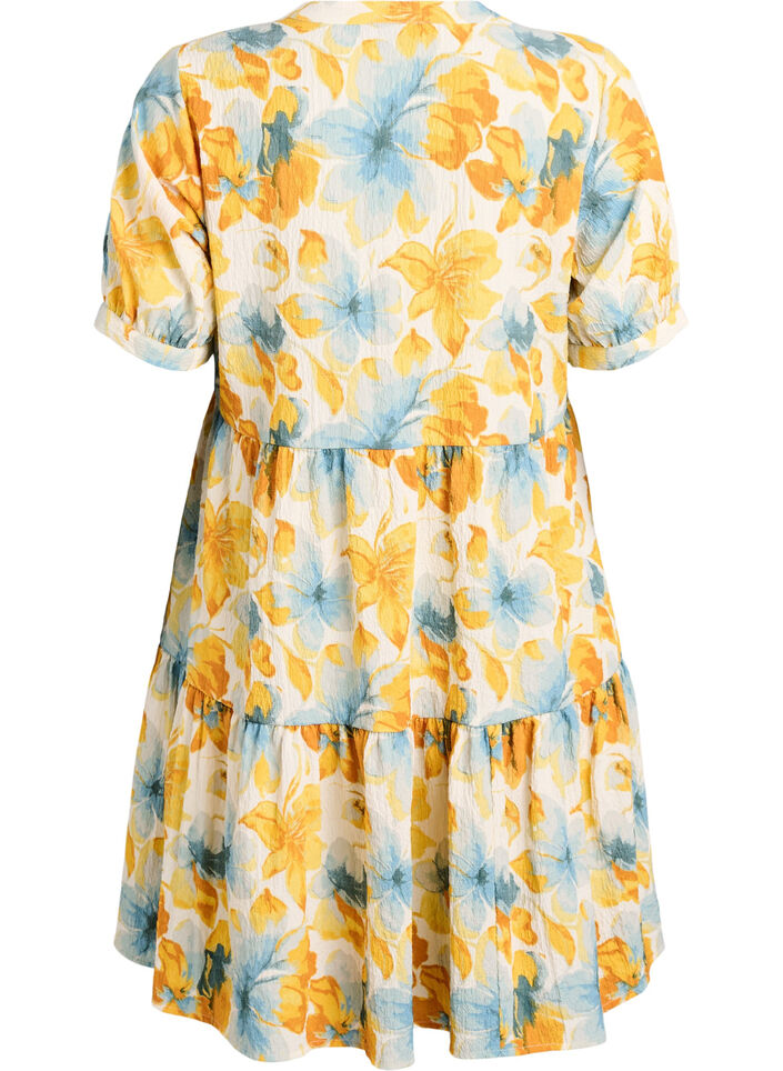 Lyhyt A-linjainen mekko, Keltainen, Packshot image number 1