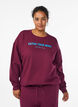 Collegepaita tekstiprintill&auml;, Tumma Bordeaux, Model image number 0