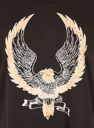 Puuvillainen t-paita painauksella , Black ACID WASH, Packshot image number 2