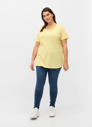 Lyhythihainen puuvillainen t-paita printillä , Pale Banana Shine, Model image number 3