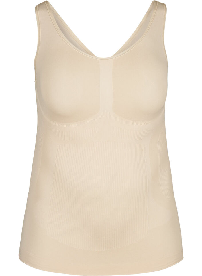 Shapewear-toppi leveill&auml; olkaimilla, Beige, Packshot image number 0