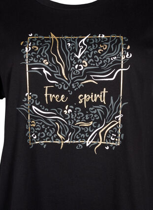 Orgaanisesta puuvillasta valmistettu T-paita kultaisella painatuksella, Black W. Free, Packshot image number 2