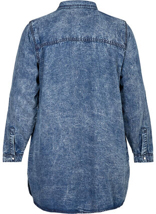 Pitkä paita lyocellistä, Denim blue stone wash, Packshot image number 1