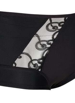 Korkeavyötäröiset alushousut mesh-kankaalla, Black, Packshot image number 2