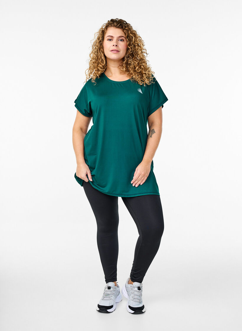 Pitk&auml; treeni-T-paita, Vihre&auml;, Model image number 1