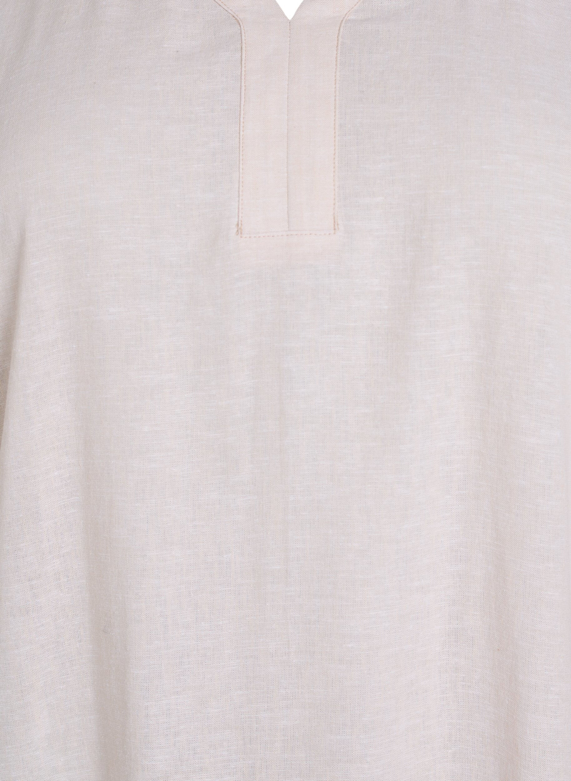 Zizzi Lyhythihainen midimekko pellavasta ja viskoosista, Beige, Packshot image number 2