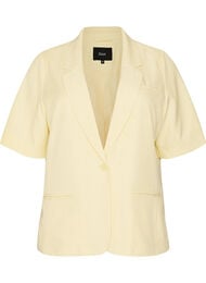 Bleiseri lyhyill&auml; hihoilla ja kaulusk&auml;&auml;nteill&auml;, Keltainen