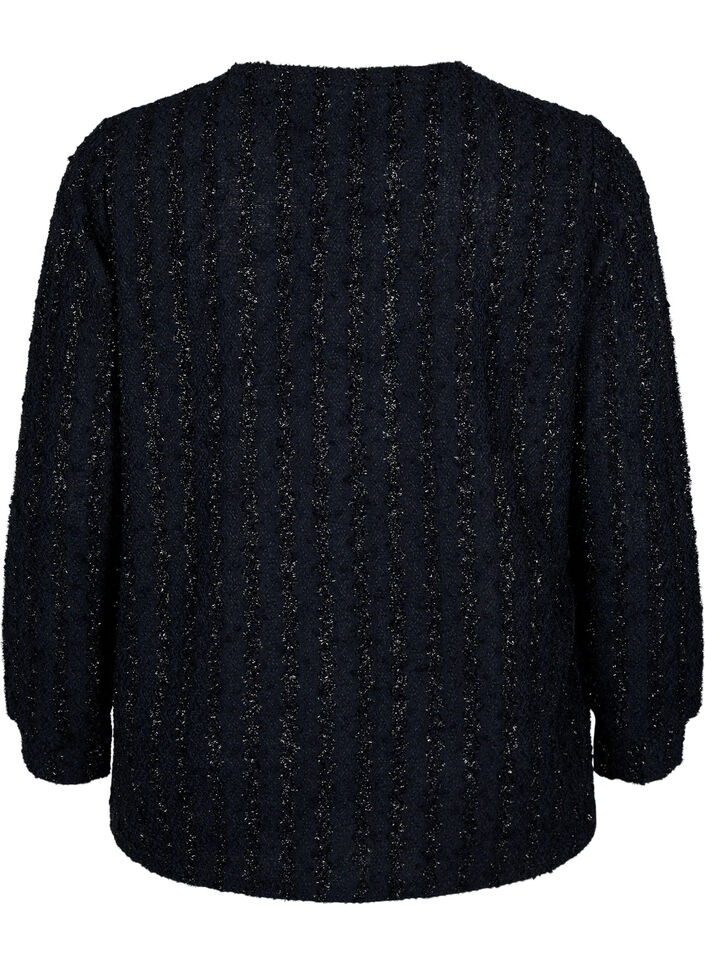 Paita kimaltavalla rakenteella, Musta, Packshot image number 1