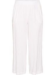 Leve&auml;lahkeiset pellava- ja viskoosihousut, Valkoinen